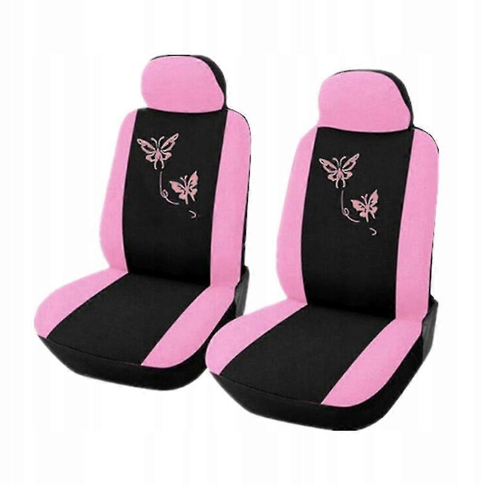 4er-Pack Auto-Vordersitzbezug - Universal Butterfly Design Sitzschoner (rosa)