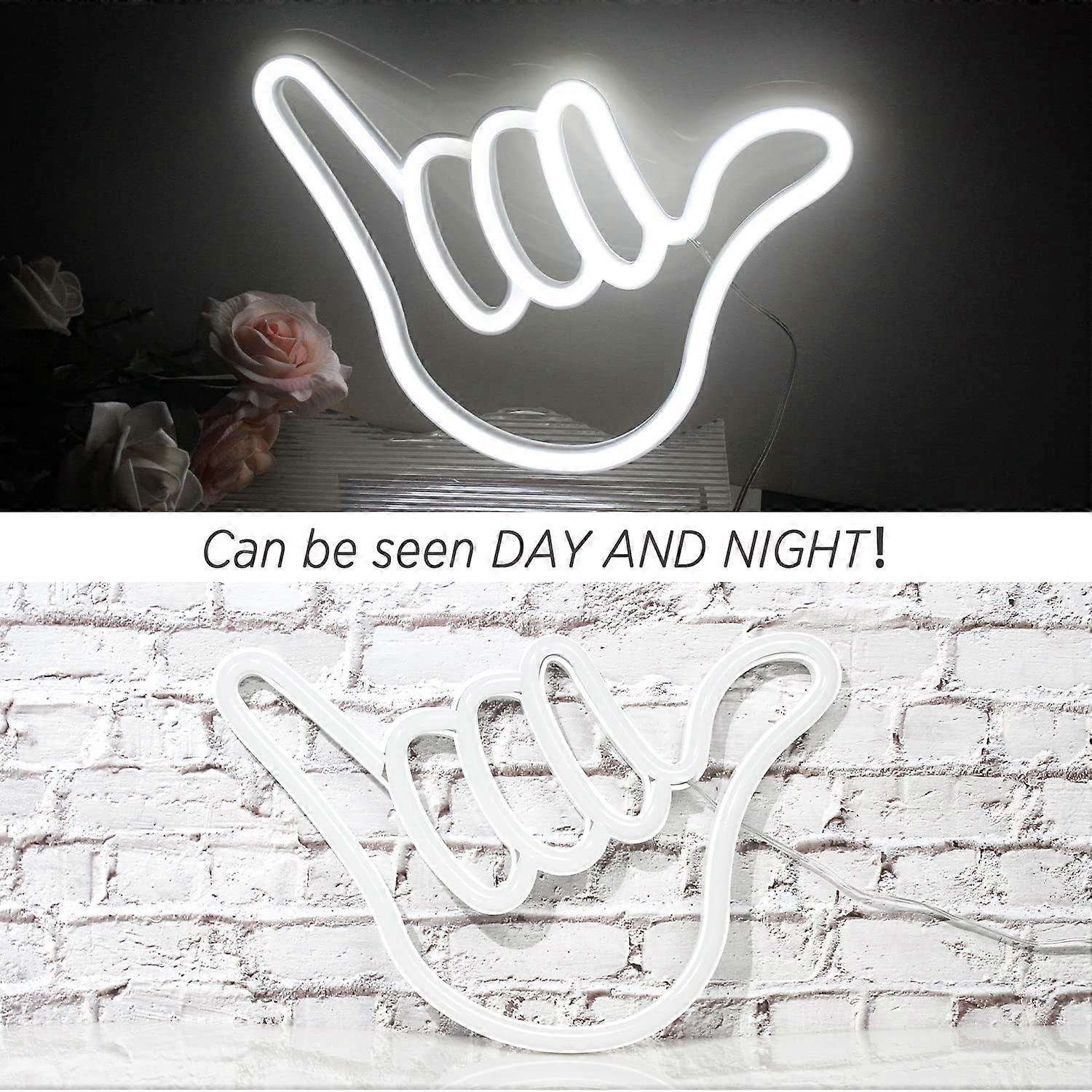 New product,Finger Neon Sign Lucky Gesture White Neon Neon Light 