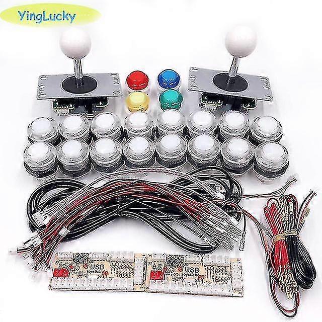 Naiwang 2 Players Joystick Arcade Diy Kit Led Parts Button + Joysticks + Usb Encoder Controller For Mame For Raspberry Pi 3