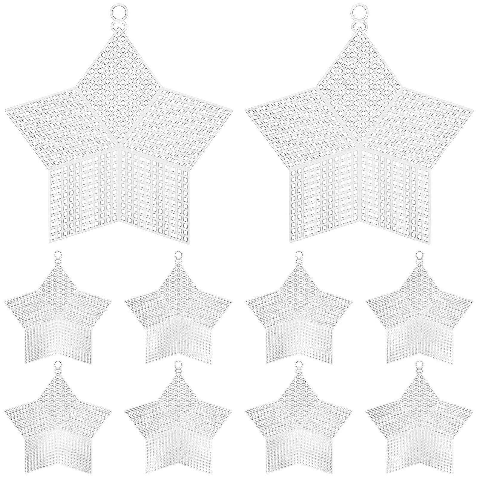 10pcs Plastic Mesh Sheets Embroidery Yarn Crafting Star Shape DIY Mesh Sheets