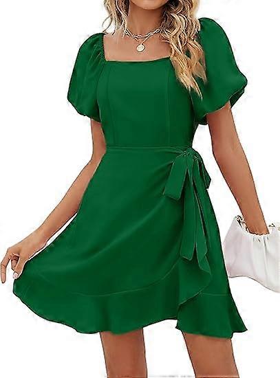 Puff Sleeve Square Neck Summer Dress