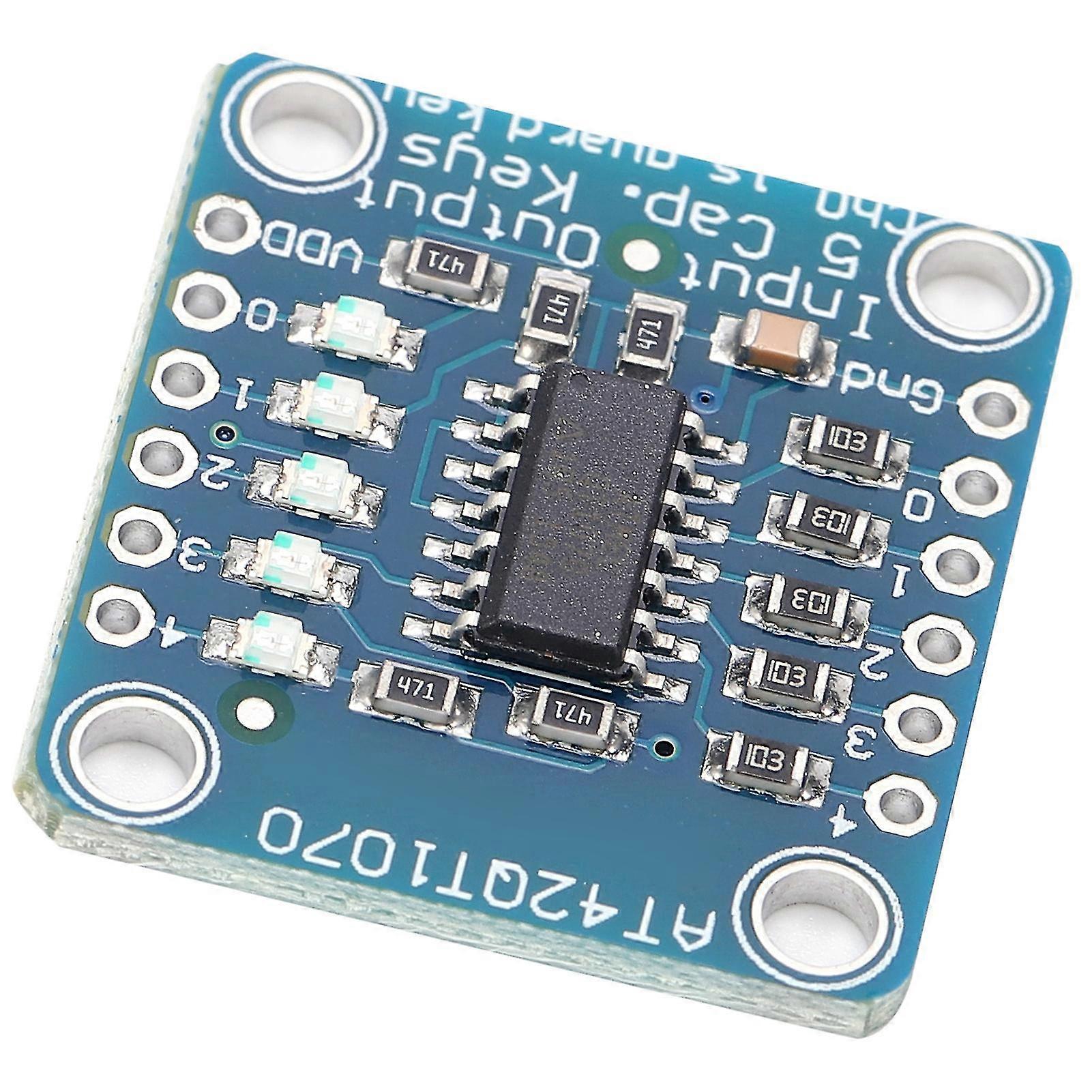 AT42QT1070 Capacitive Touch Screen Detector Board Sensor Module with Pin Header - 5-Pad
