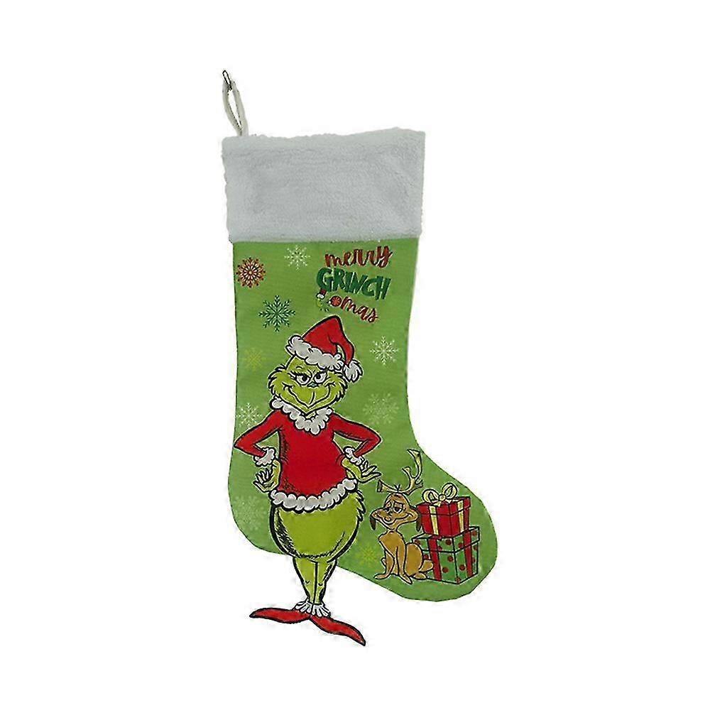 Grinchen Julestrømpe Stuffers Store strømper Juletre Hengende dekorasjon for familieferiefest Innredning