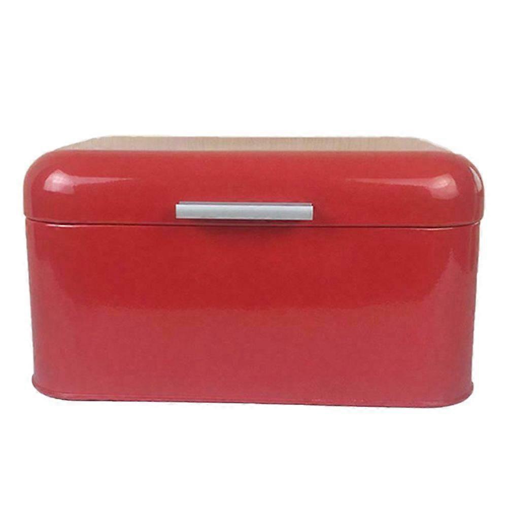 Metal Bread Box Storage Case European Style Retro Kitchen Container Solid Color New