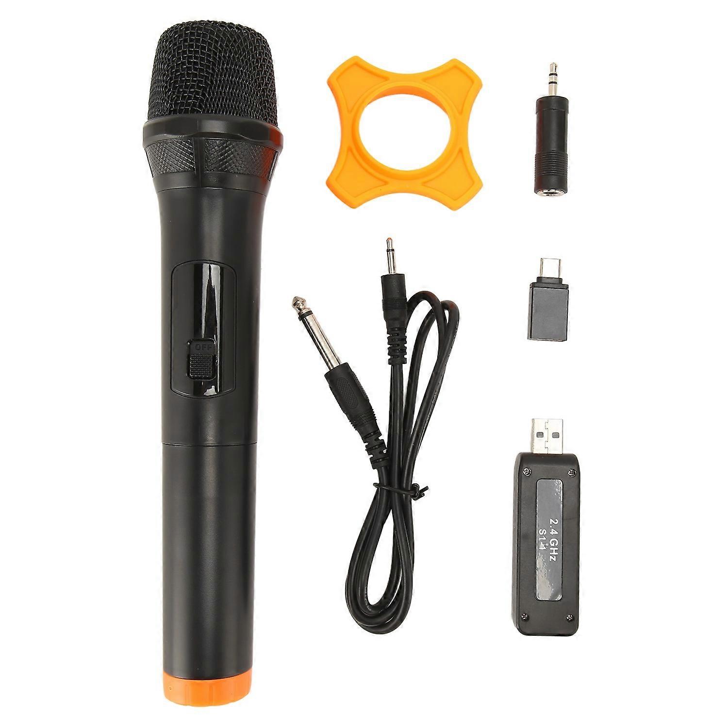 Wireless Microphone 2.4G USB Moving Coil Microphone Cordless Handheld Microphone for Karaoke Singing
