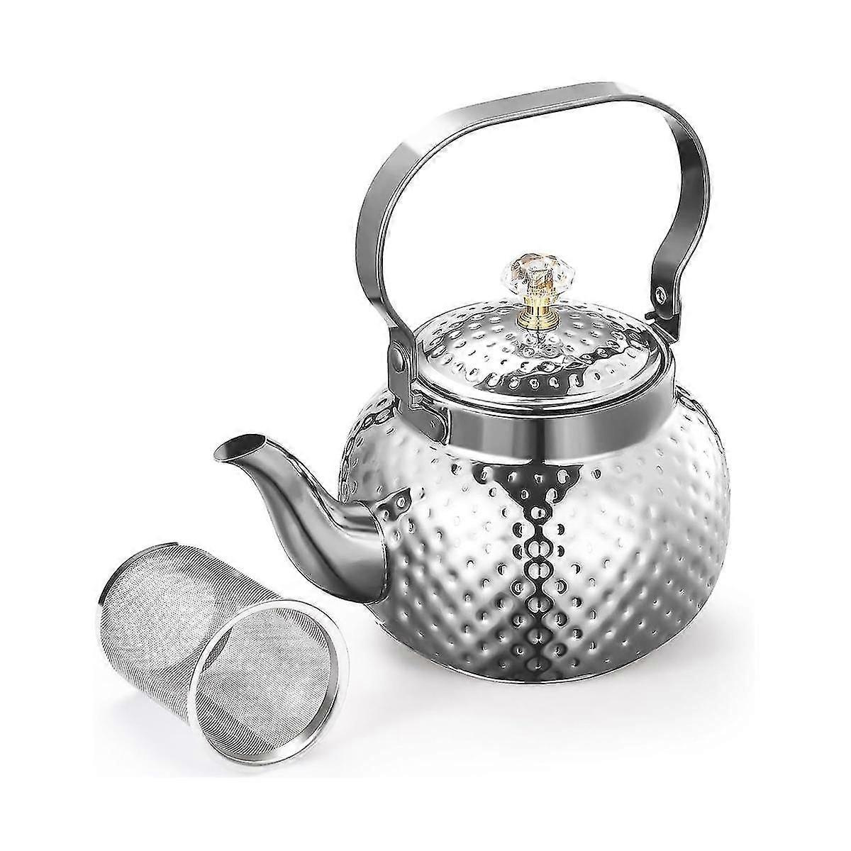 Stainless Steel Teapot With Infuser 1.2 L,kettle Teapot With Removable Filter-for Filtering Tea Or