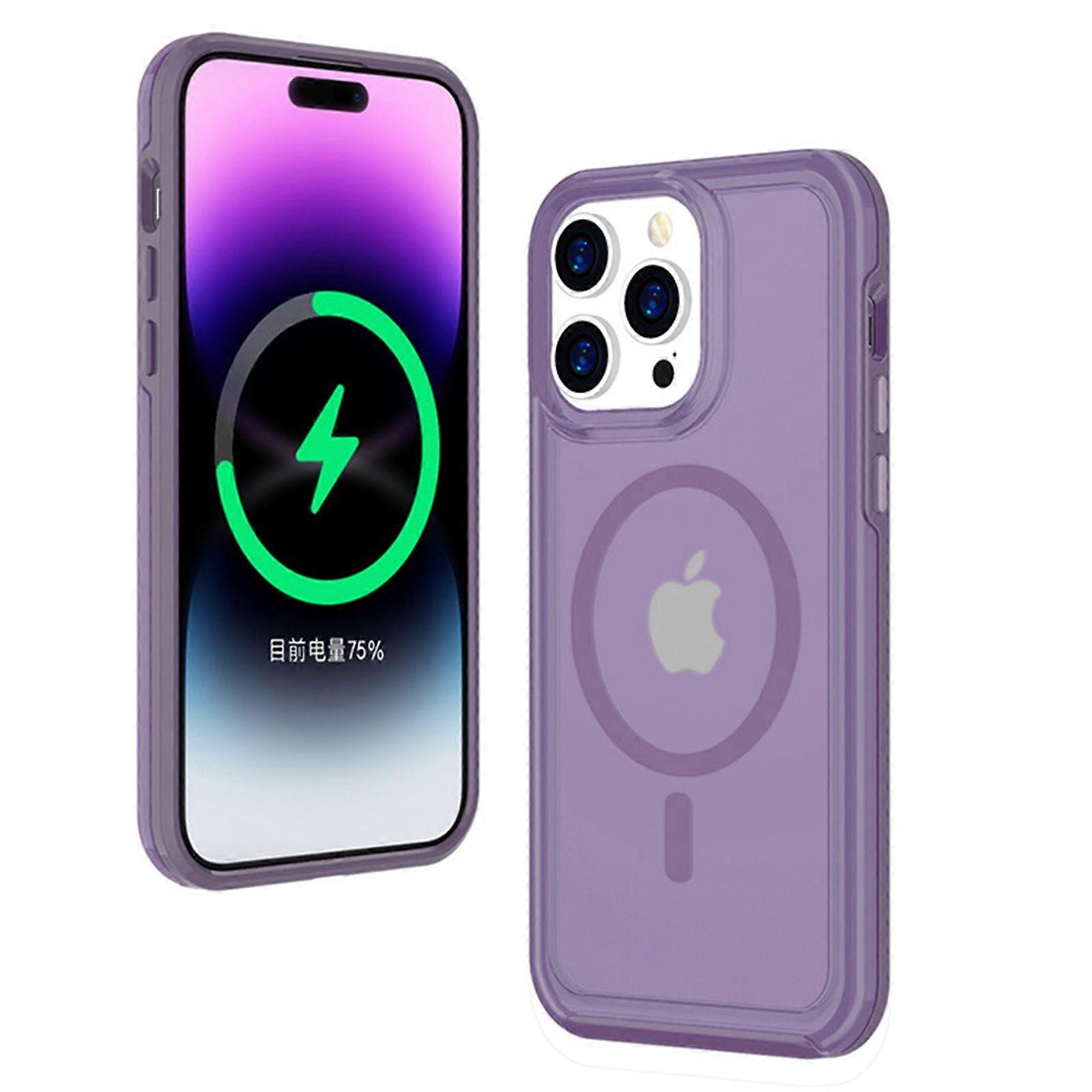 Magnetic Magsafe Case for iPhone 15, Shockproof Military-Grade Protective Phone Case TPU Bumper Translucent Matte Cover