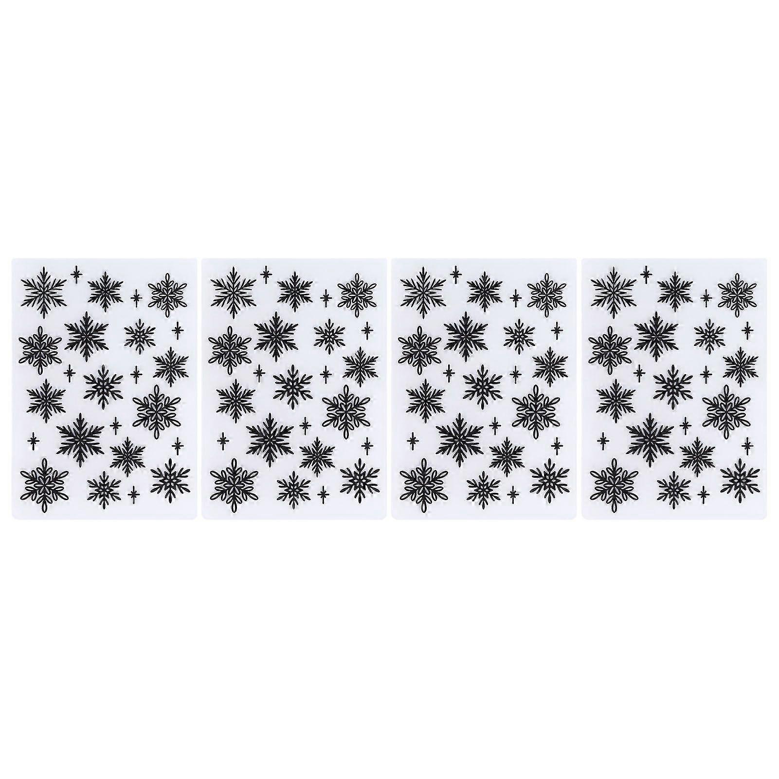 4pcs Embossing Folder Plastic Snowflake DIY Craft Embossing Template for Photo Album Scrapbook