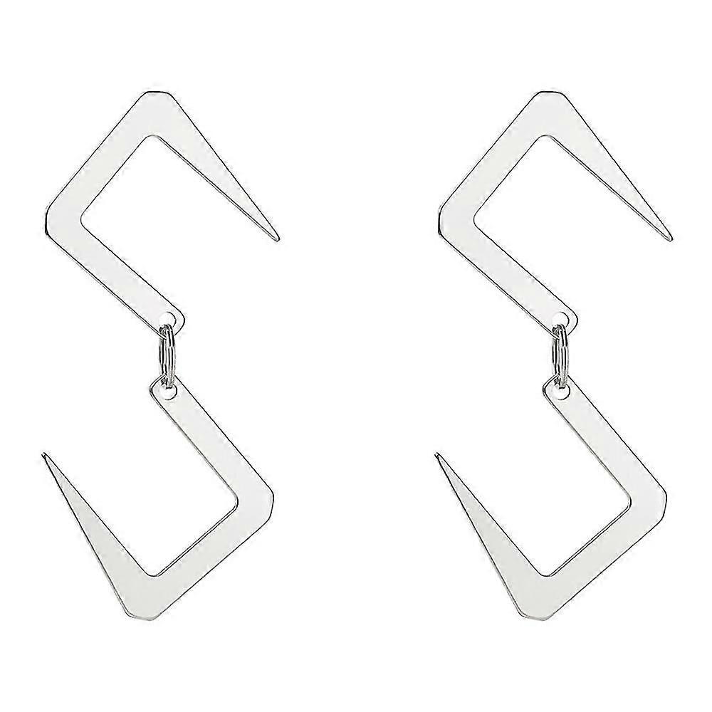 2 Pcs S-hook Stainless Steel Hook Camping Connection Buckle Storage Hook
