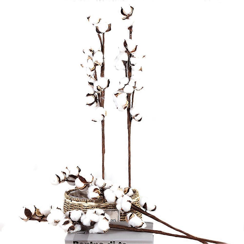 Ramo de flores artificiales de algodón para decoración del hogar (blanco)
