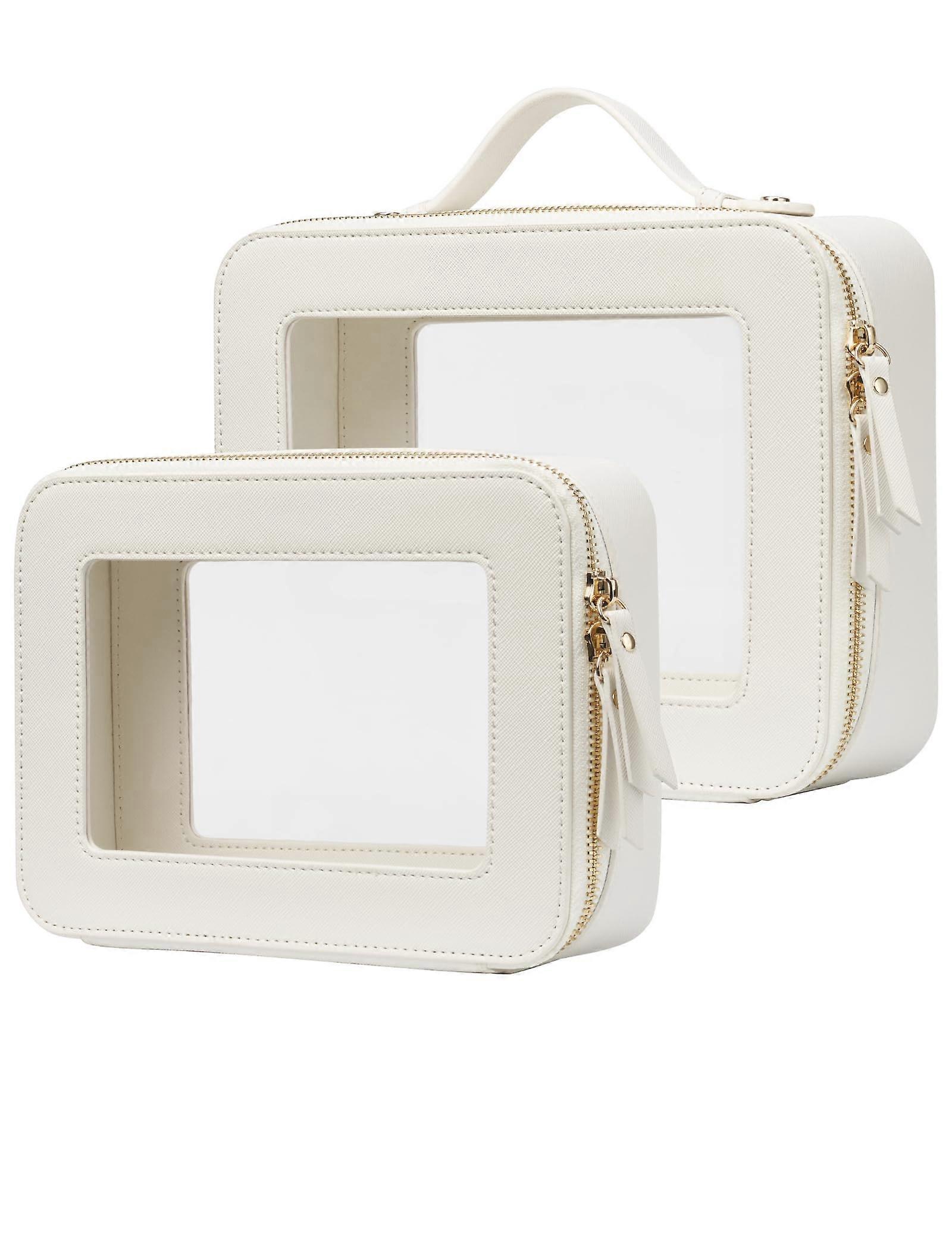 Transparent Cosmetic Bag With Zippered Closure, Compact Clear Toiletry Organizer For Cosmetics And Toiletries