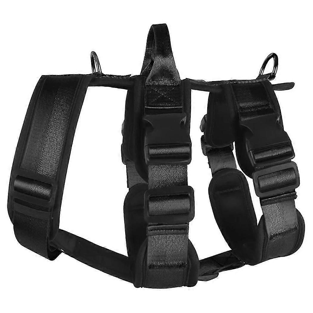 Explosionproof Big Harness with Handle Durable Adjustable Pet Chest Large Dog, Black, M