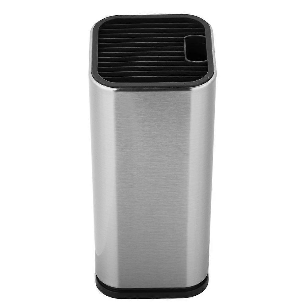 Stainless Steel Knife Block Holder with Slots, Space Saver Knife Storage, Detachable for Easy Cleaning, Square Knife Holder For Safe