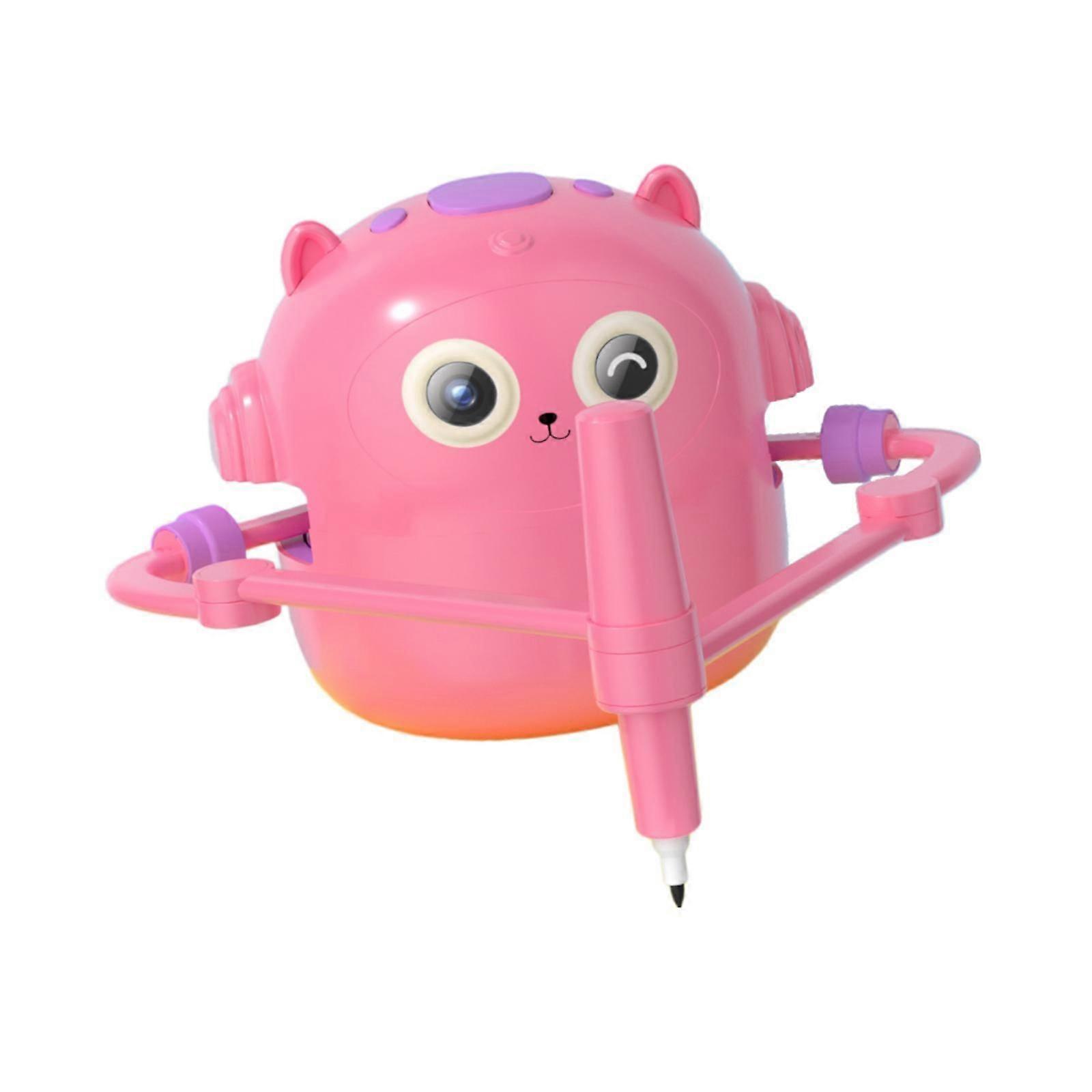 Ritning Robot Leksak för pojkar Flickor med 100 kort och 2 pennor Pedagogisk Robot blå