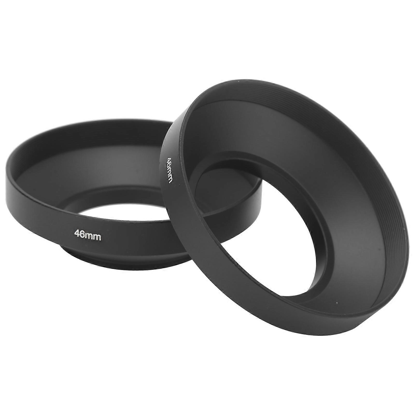 2PCS Screwin Mount Alloy Wide Angle Lens Hood Cover for 46mm Filter Camera Lens