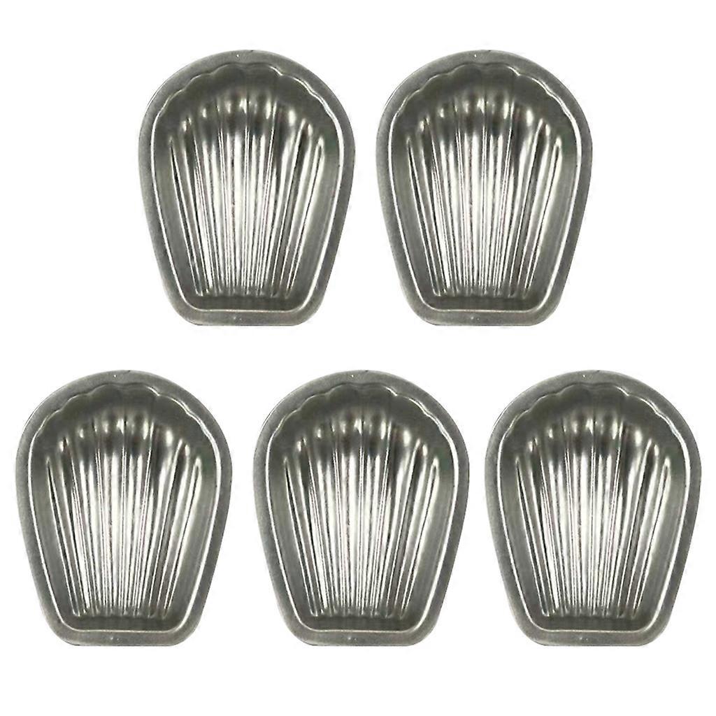 Set of 5 Cake Molds Non-Stick for Shell Shape Baking Chocolate Mold Candy Cake Pan for Baking Kitchen Bakeware Easy to C Grey