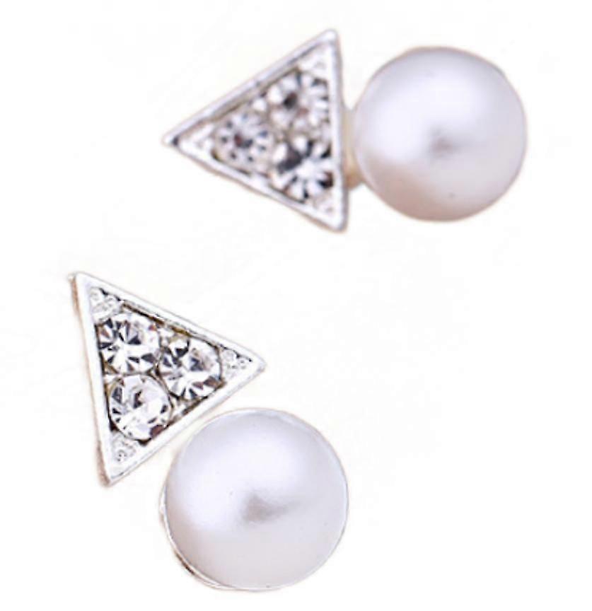 (Trekant med diamanter)Koreansk Triangle Stud Øredobber