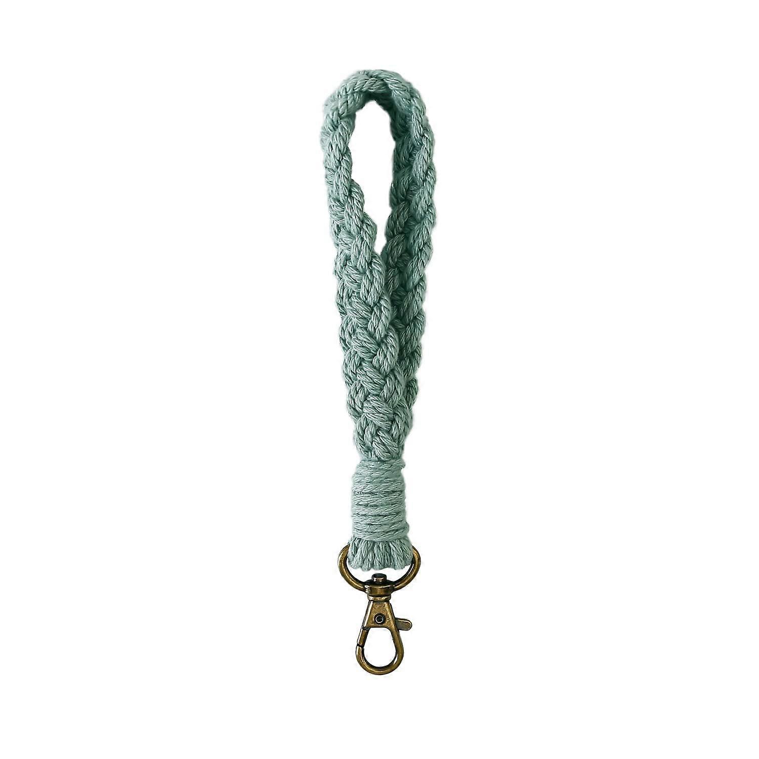 Fuqimanman Handmade Boho Macrame Keychain with Soft Pompom and Water Bottle Holder for Women, Colorful Key Power Bracelet