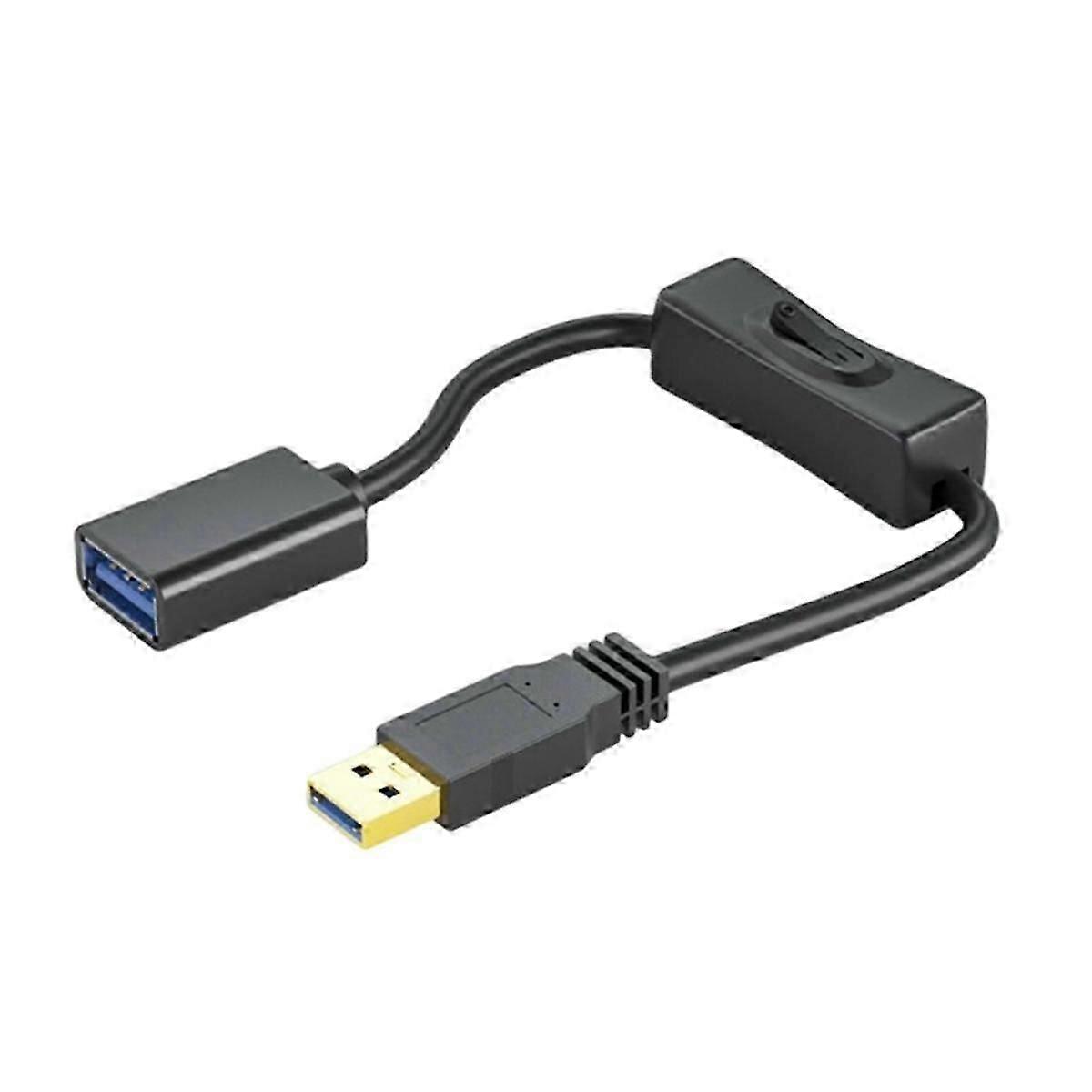 USB3.0 Extension Cable with Switch Straight Head for USB Fan LED Light Driving Recorder Data Power