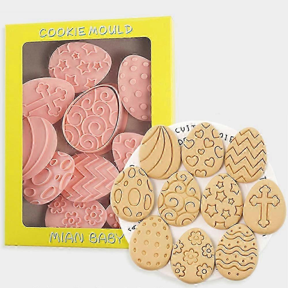 10Pcs Easter Eggs Cookie Cutter Mould Easter Eggs Biscuit Fondant Chocolate Baking Mold