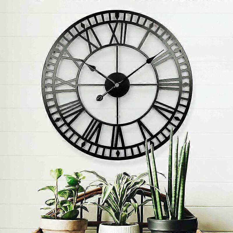 Weatherproof Decorative Wall Clock, Silent Quartz Movement, Solid Metal Frame
