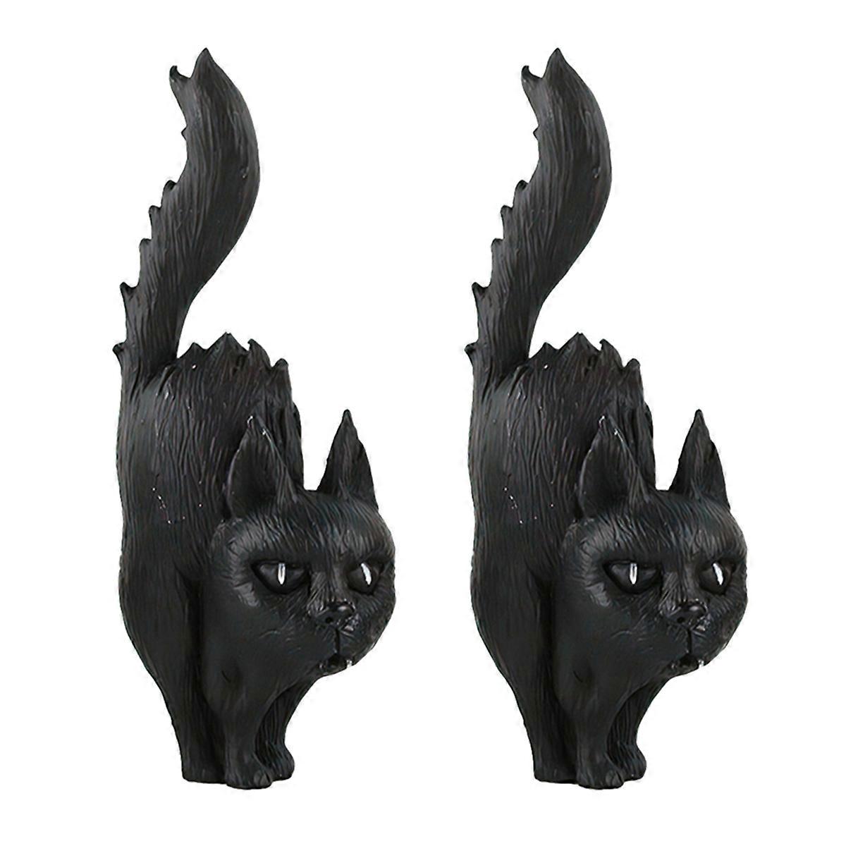 Halloween Figurines Bookshelf Desk Decoration Resin Ghost Cat Statue Halloween Horror Atmosphere De