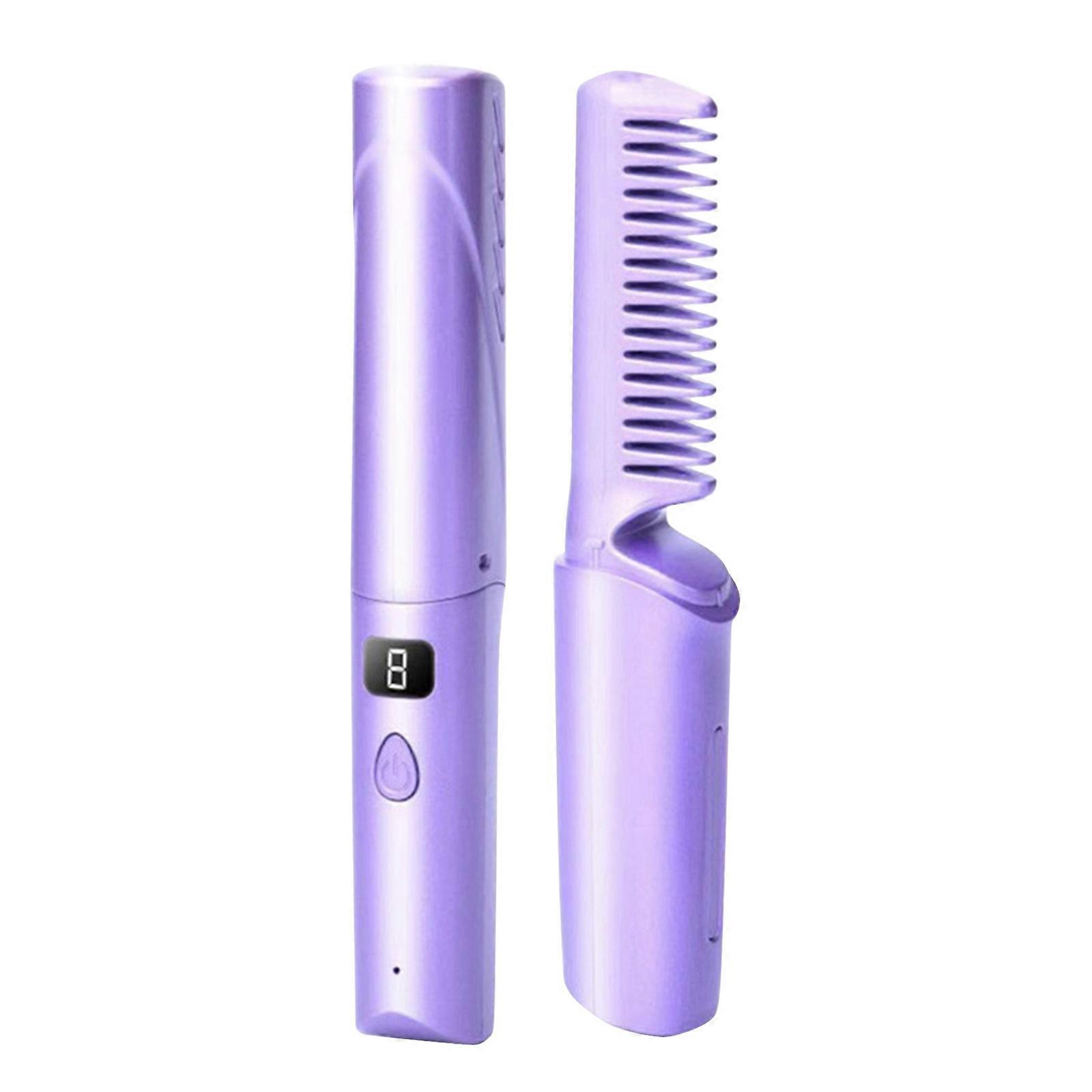 Fer à lisser USB Brosse Outil de coiffure Portable avec 3 température chauffant Fer à lisser Peigne chaud Vert pp273