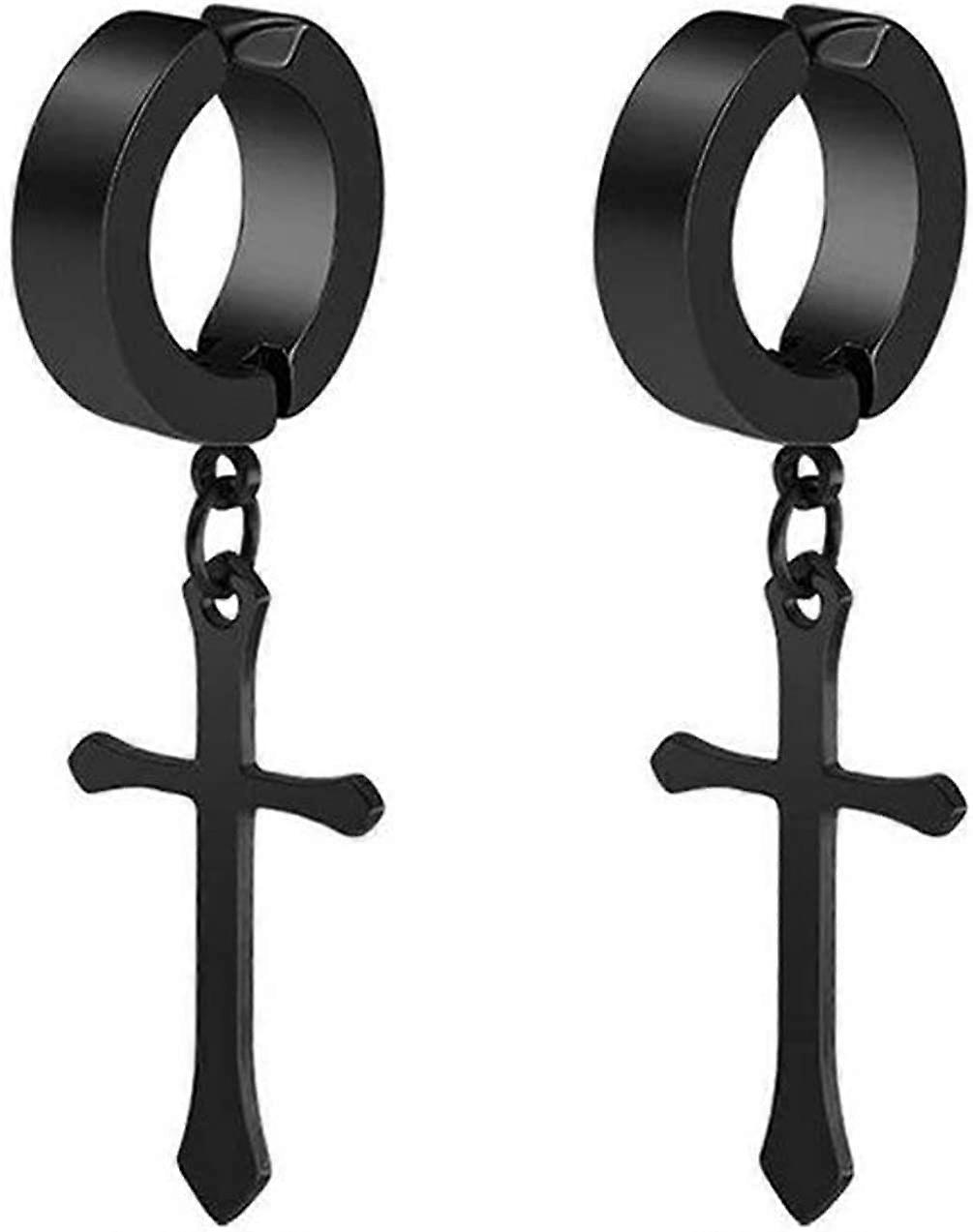 男性女性用ピアスセットチタンスチールフープダングルクリップオンイヤリング