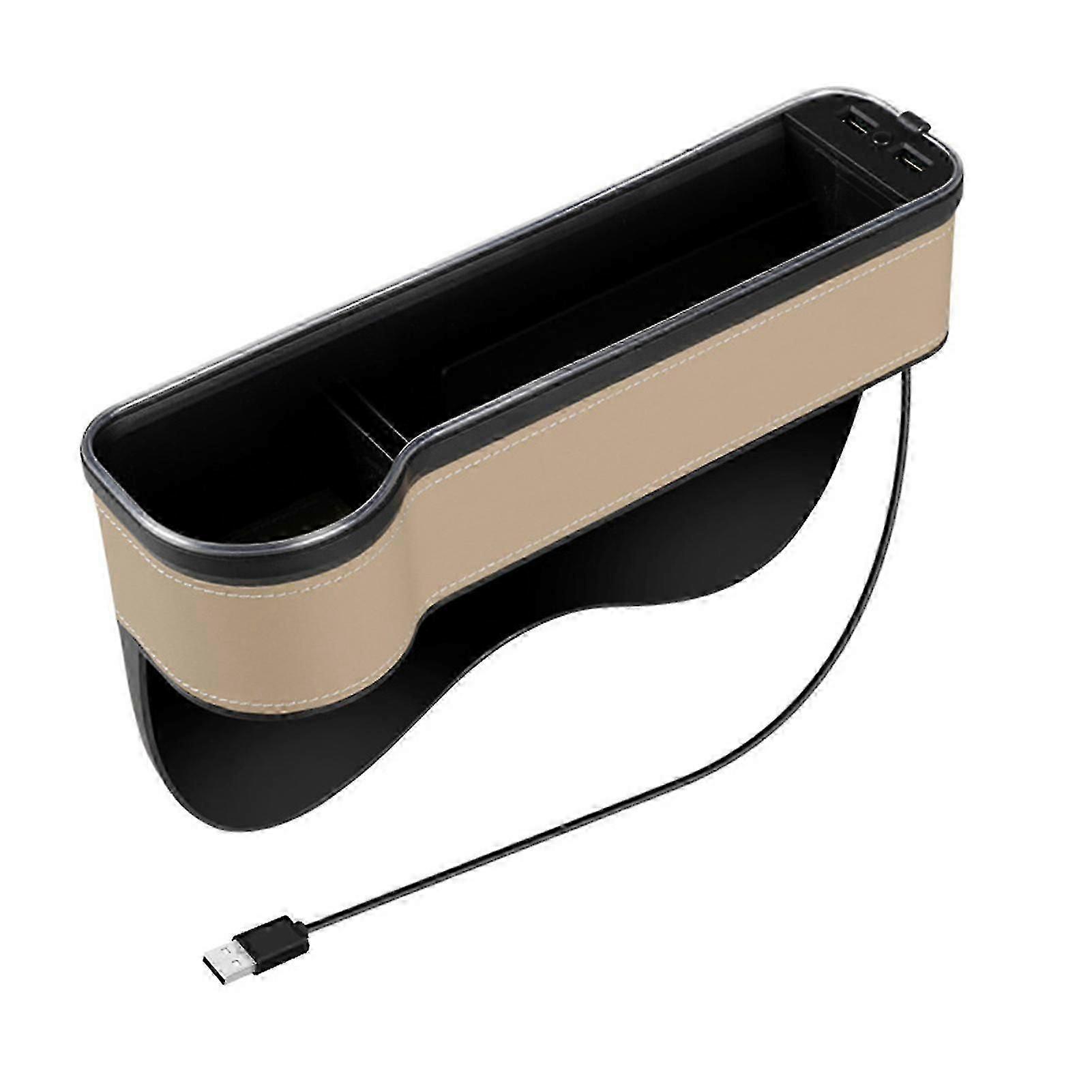RGB Car Gap Storage Box with Charging 7-Color Light Mode Car Seat Seam Organizer Safe Driving Memory Switch