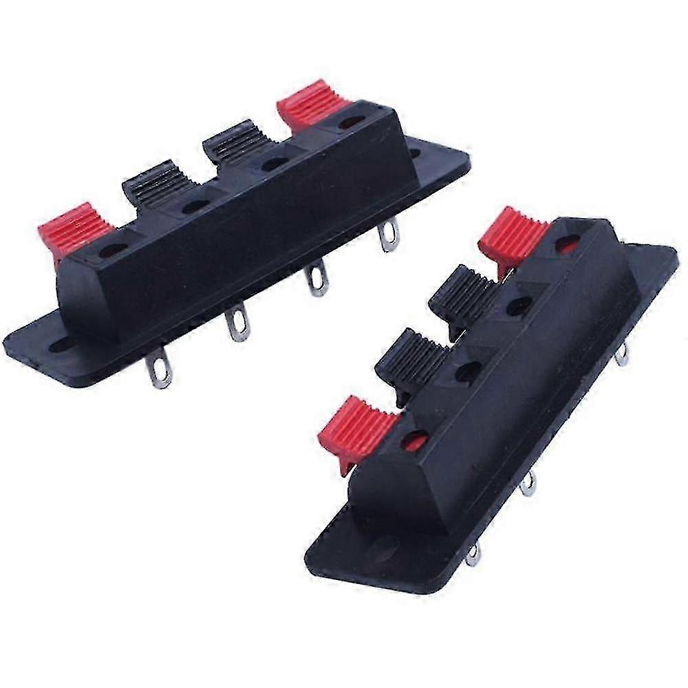 5 Pcs 4 Pins Spring Loaded Push Type Speaker Terminal Board 64x25mm