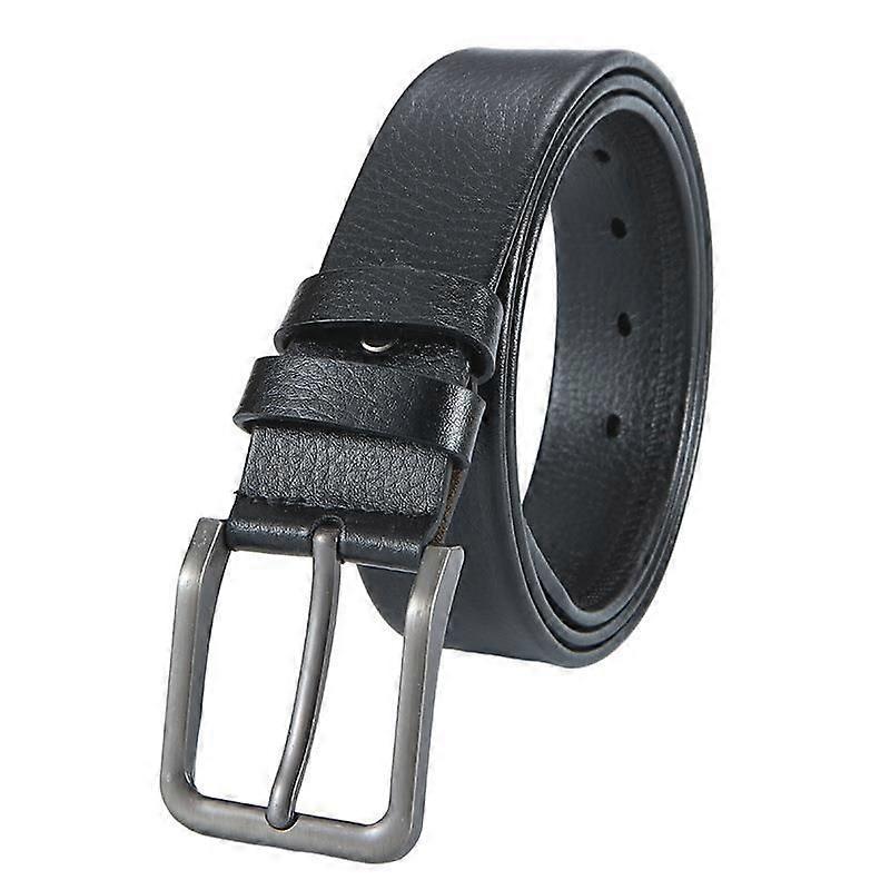 Mænds afslappede bælte Super Soft Full Grain Læder Rullespænde Sort