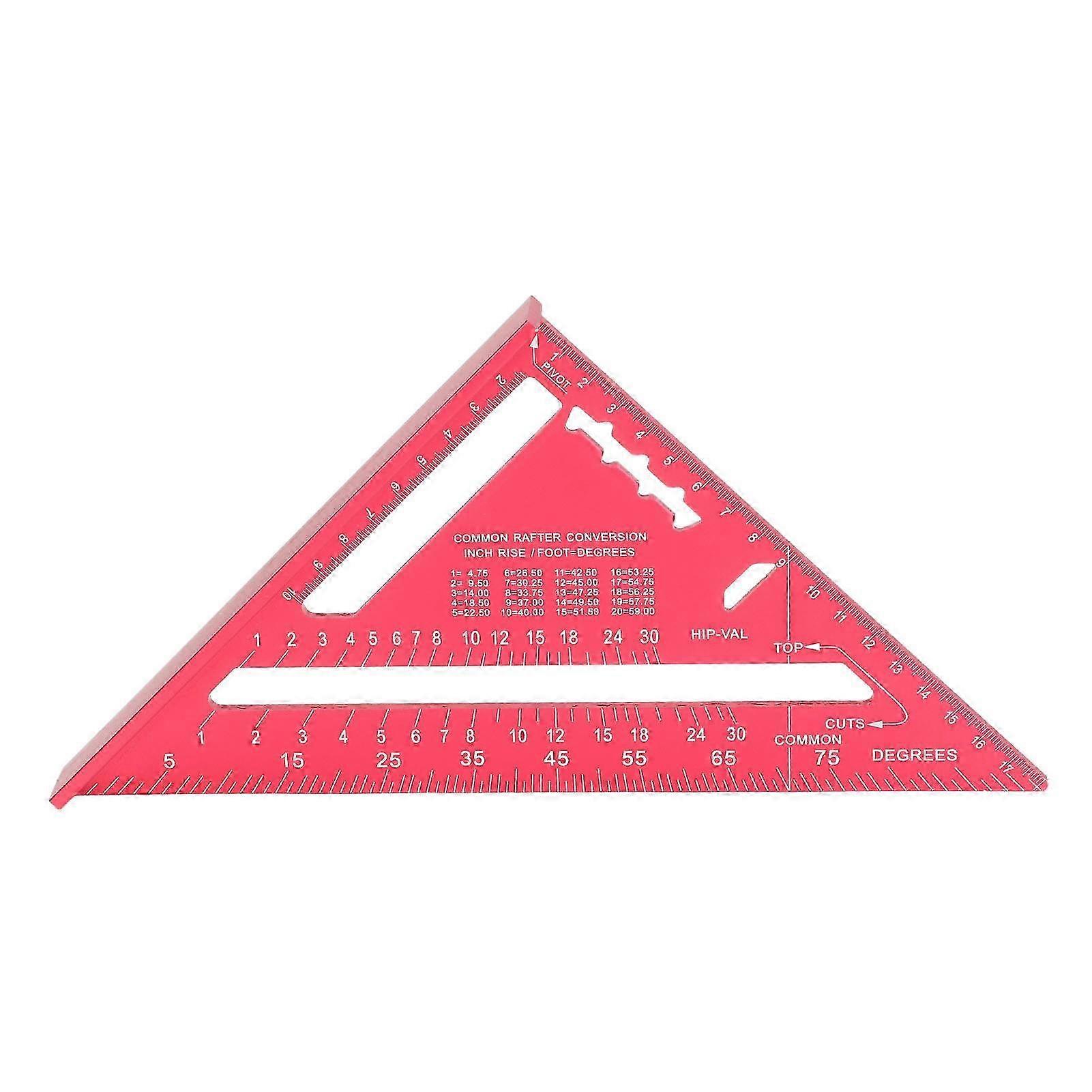 Woodworking Triangle Aluminum Alloy Electrophoretic Paint Clear Scale Triangle Carpenter Square Red