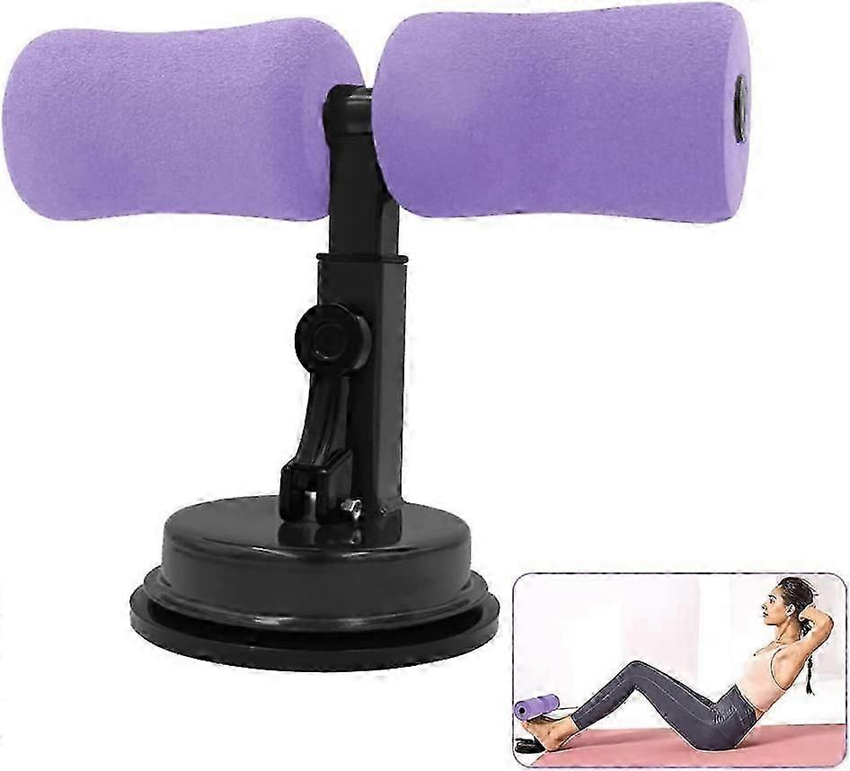 Self-Suction Situp Bar,Sit Up Assist Device,Handheld,Portable,Multifunctional Tummy Exercise Tool, Purple