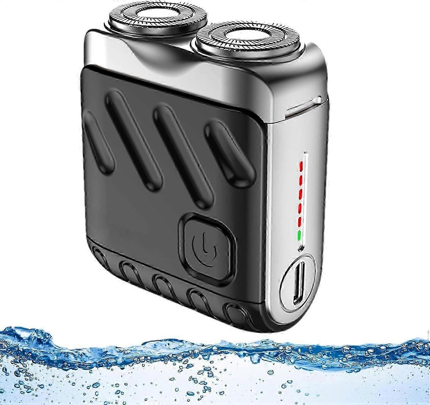Luggage Electric Shaver, Mini Electric Razor for Men, New Beard Shaver Mini and Portable Suitcase Design, Ipx7 Waterproof
