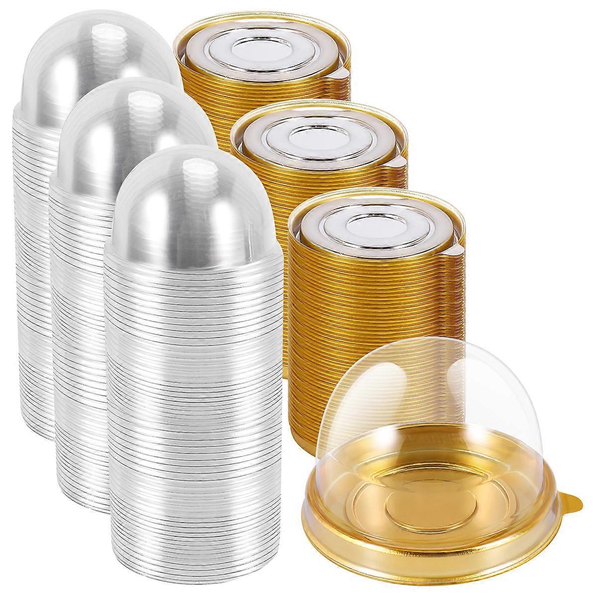 150 Pcs Clear Plastic Mini Cupcake Boxes Muffin Pod Dome Muffin Cake Container Box Individual Cupcak