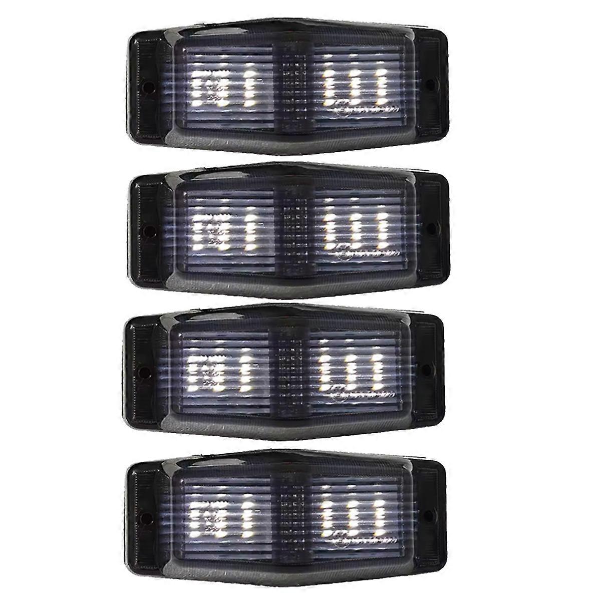 4pcs Smoked White Front Grill Light LED Marker Lamp for Scania Volvo Man Benz Truck Lorry Double Bur