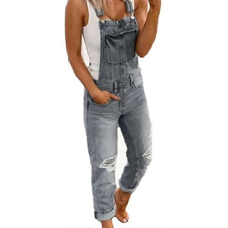 Women's Long Jeans - Ripped Overalls - FR14WZG