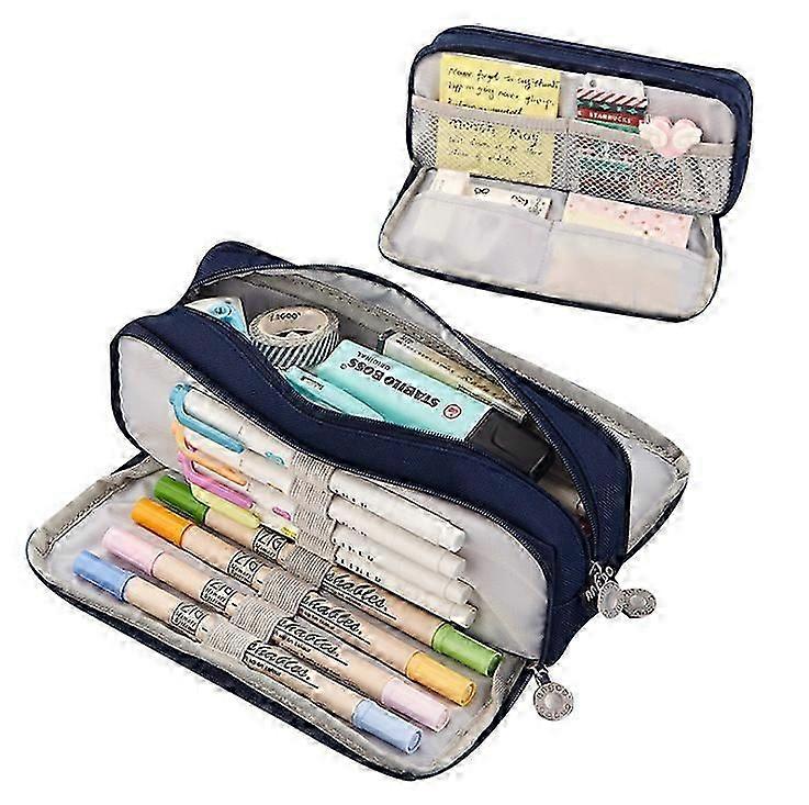 3 Compartments Large Pencil Case Big Capacity Pencil Bag