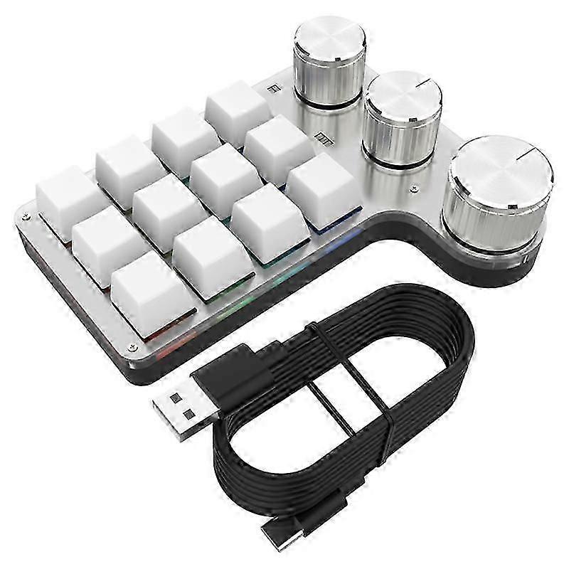 USB Custom Keyboard Volume Button Knob Programming Macro Gaming Hotswap Keypad Mechanical Red Switc