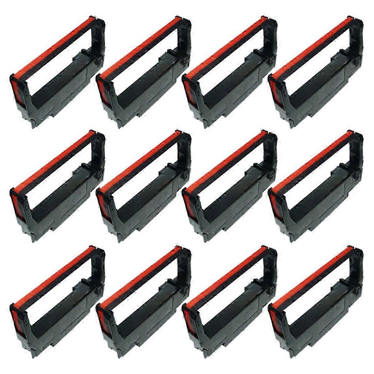 Black and Red Printing Ribbons 12 Pack Compatible with ERC38 ERC30 ERC34 for TM-U220A/220B/220D/300/375 SNBC BTP-M180 Models