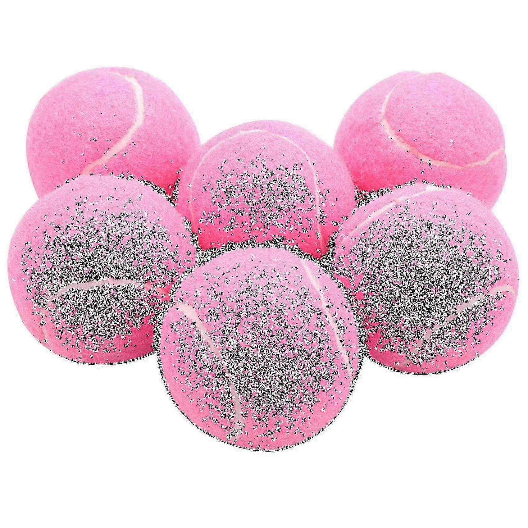 6 件装粉红色网球 66 毫米 - 女士初学者耐磨弹性球