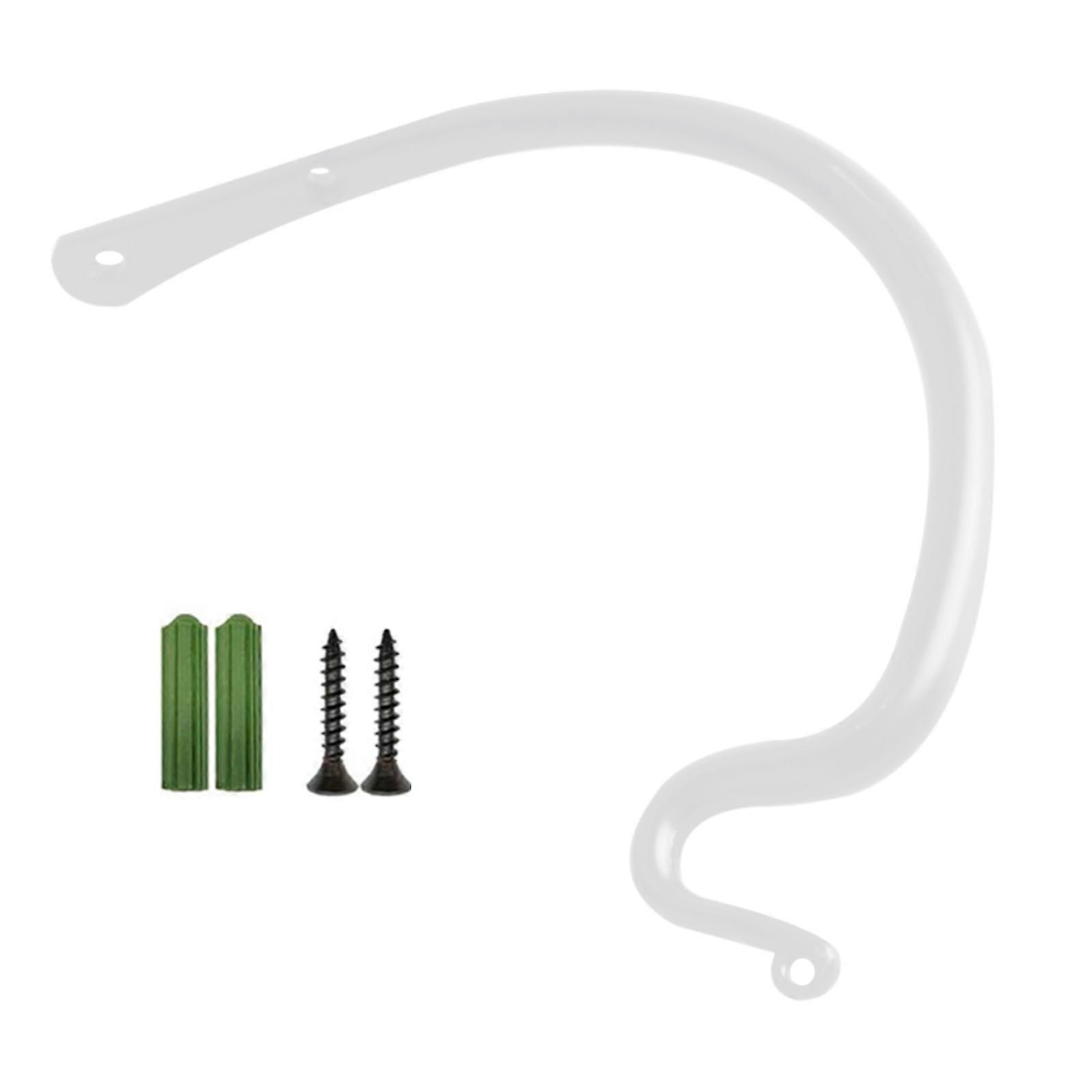 Wall Mounted Utility Hook for Flower Baskets Lanterns Bird Feeder Heavy Duty Hanger with Nails Anti Drop Durable Bracket  White