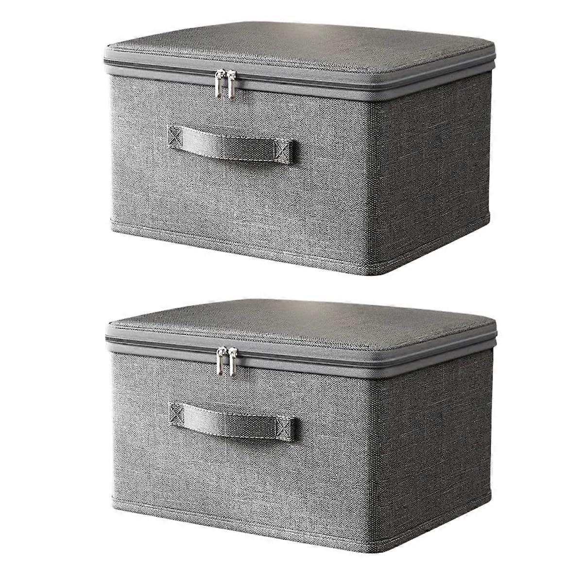2 Sets Foldable Fabric Storage Boxes Clothes for and Storage XXL Size