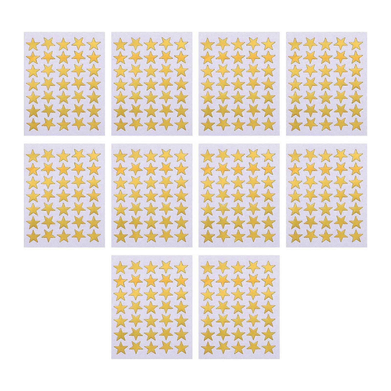 10 lap Gyerek arany ötágú csillag matricák Golden Star jutalom matricák otthonra