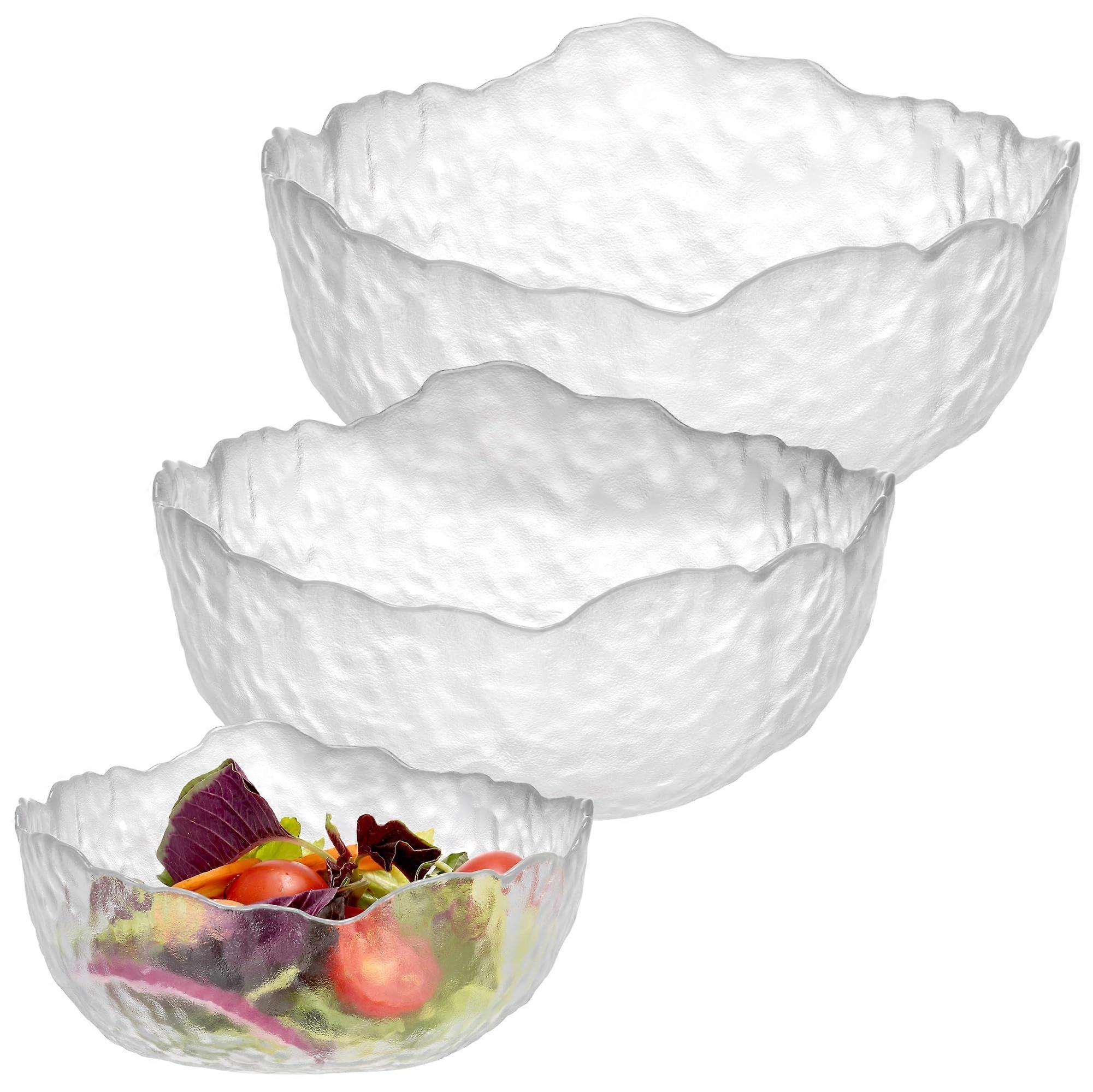 3 Piece Salad Bowl Set Decorative for Desserts Small Medium Large