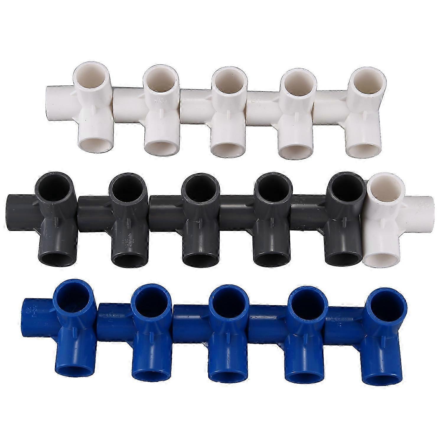 16pcs Plastic PVC 20mm Hose Tee Connector 3 Way Joint For Garden Irrigation Watering Pipe Adapter T