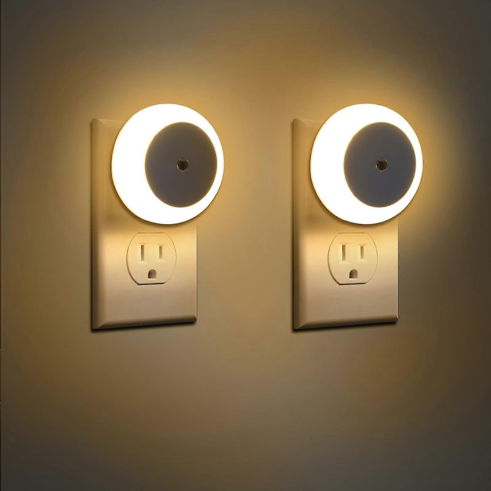 2 Pack Motion Sensor Night Light Plug-In Dusk to Dawn Soft Warm White 0.5W LED for Bedroom Bathroom Hallway Kitchen