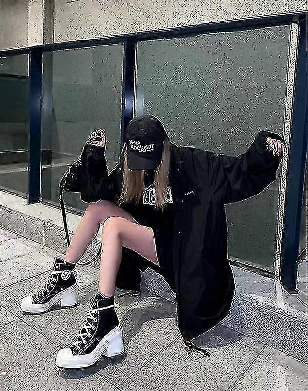 Scarpe con tacco alto in tela da donna, scarpe da ginnastica alla