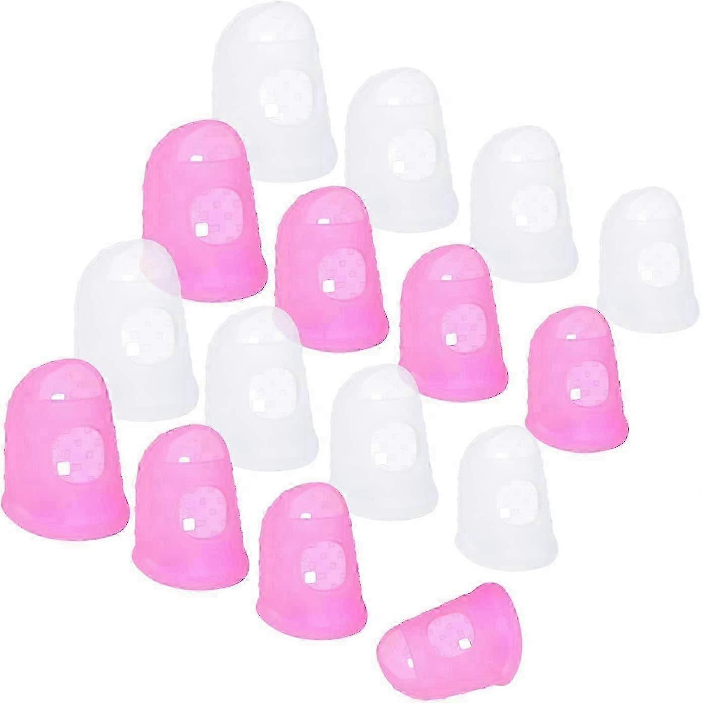 New 16 Pcs Finger Tips, 4 Sizes Silicone Thimble Fingertip Grips Protector Guard Pads Cover for Paper Sorting, Page Turning Edition Ab