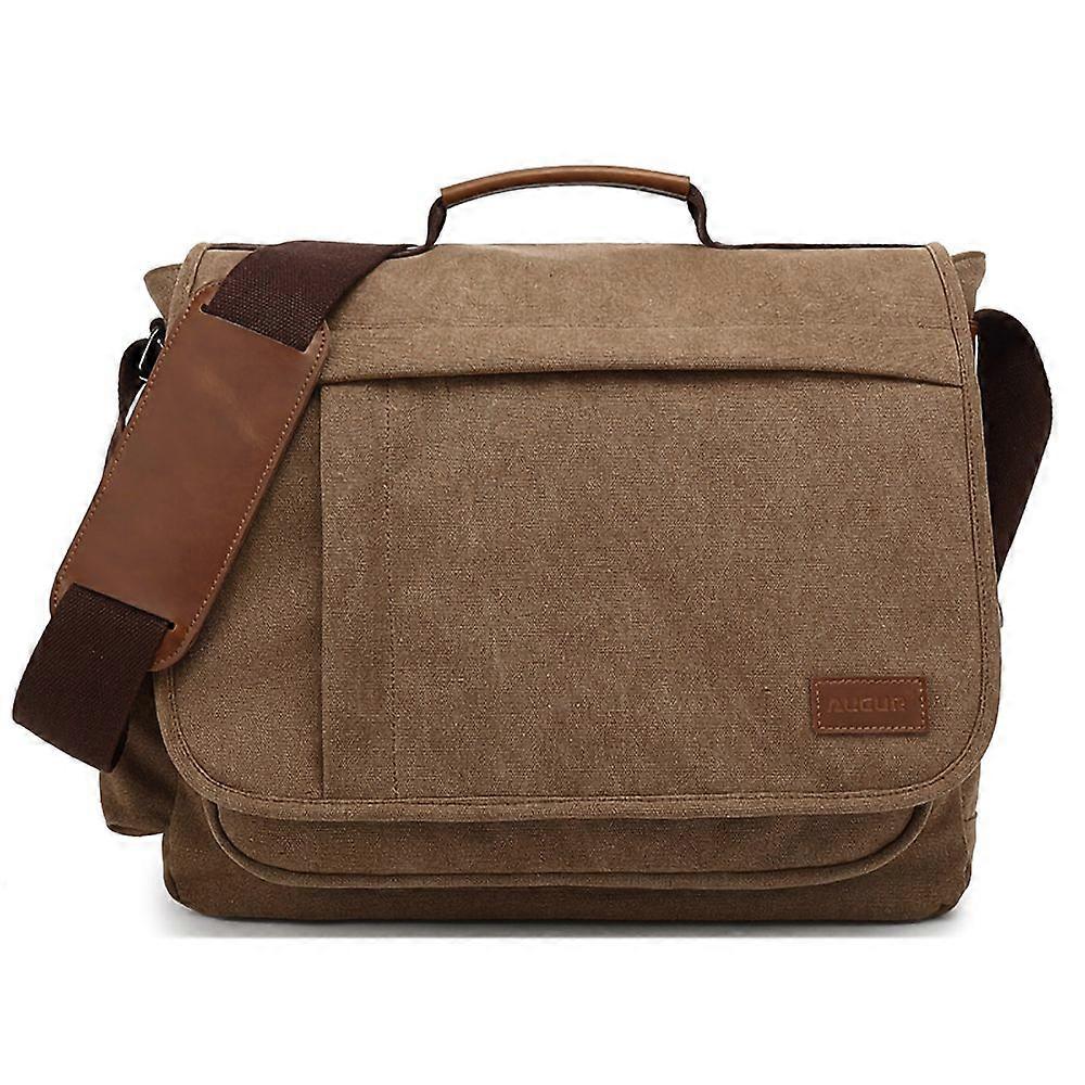 Bolsa de ombro para laptop de lona para trabalho, cabe em laptop de 15,6 polegadas